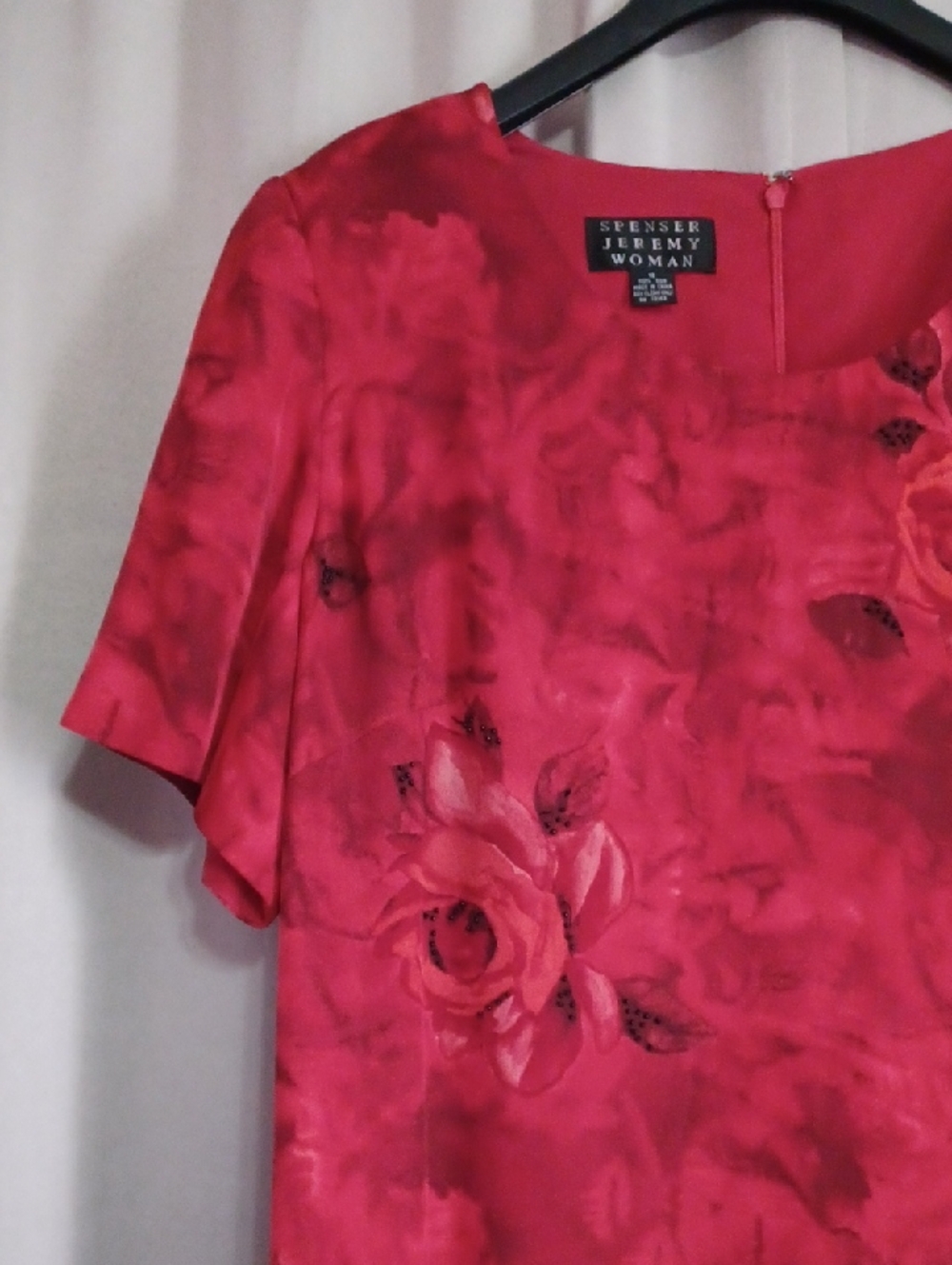 Spenser Jeremy Woman Silk Rosette High/Low Asymmetrical Hem Midi Dress Sz 16 - Picture 4 of 14